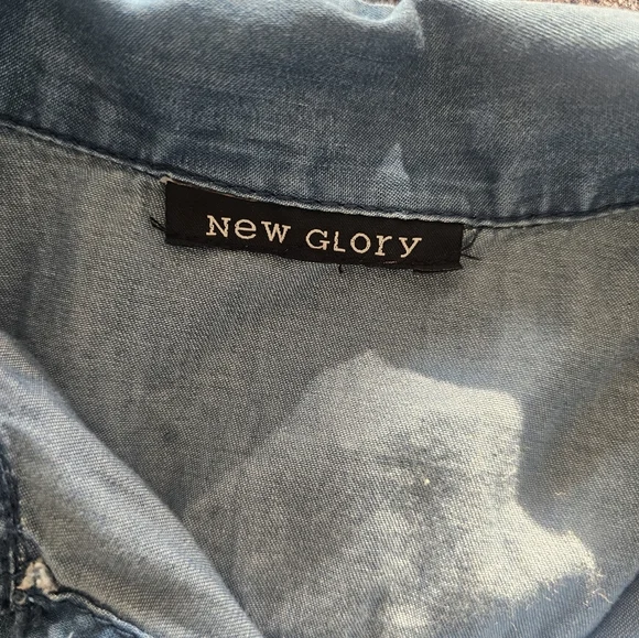 Cotton Denim Button Down Midi Dress - Picture 7 of 11